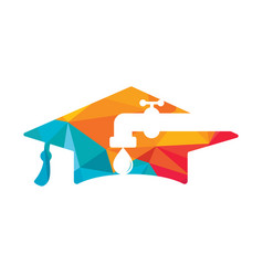 Faucet And Graduation Cap Icon Logo Design