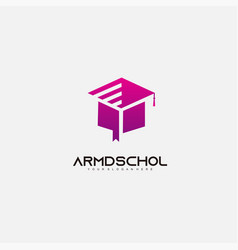 Graduation Cap Design Logo Gradient Color Symbol