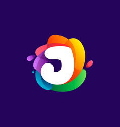 Letter J Logo At Colorful Multicolor Gradient