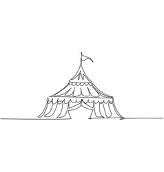 Single Continuous Line Drawing Circus Tent