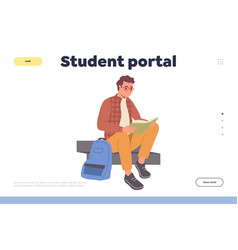 Student Portal Landing Page Template With Male