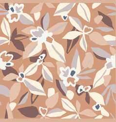 Hand-drawn Flower Leaf Branch Pattern