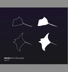 Manta Ray Fish Silhouette