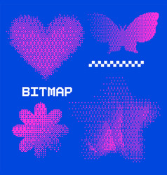 Unusual Strange Trendy Geometric Bitmap Shapes