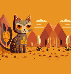 Cat Folk Art Style