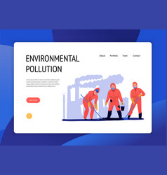 Environmental Pollution Flat Banner With People