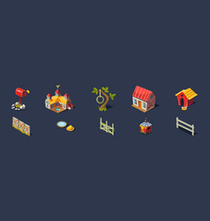 Kennel House Tree And Post Box Game Isometric