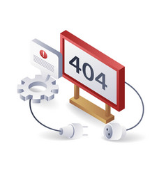 Warning Error Code 404 Flat Isometric 3d