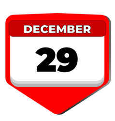 29 December Icon Calendar Day 29 Date Of