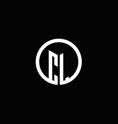 Cl logo monogram with pentagon shape style design Vector Image