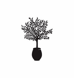 Logo Olive Tree In Pot Simple