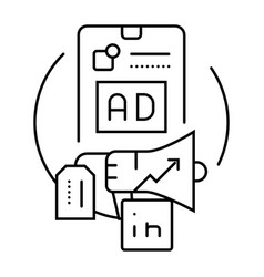 Social Media Ads Line Icon