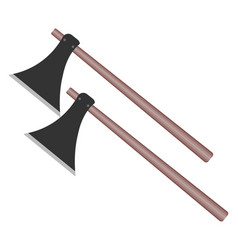 Two Big Axes On A White Background