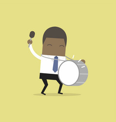 African Businessman With Big Drum