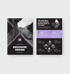 Brochure Template With Purple Inserts Cross