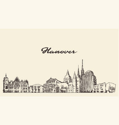 Hanover Skyline Lower Saxony Germany Sketch