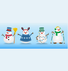 Collection Of Snowmen Wears The Winter Theme