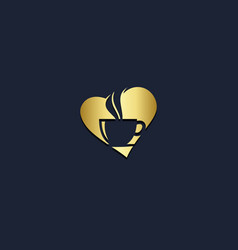 Gold Love Coffee Cup Logo