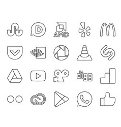 20 Social Media Icon Pack Including Google