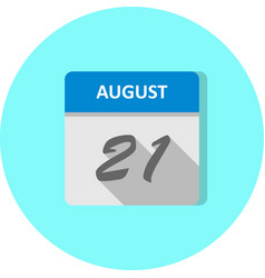 August 21st Date On A Single Day Calendar