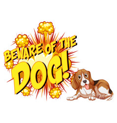 Comic Speech Bubble With Beware Dog Text