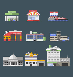 Government Flat Buildings Set