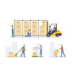 Warehouse And Cargo Goods Concept Workers