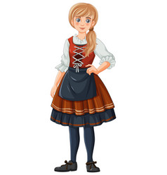 Woman With Ponytail In Bavarian Outfit