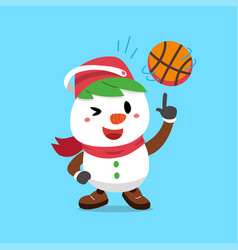 Cartoon Character Christmas Snowman Playing