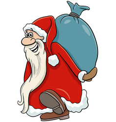 Cartoon Santa Claus Carrying Sack Of Christmas