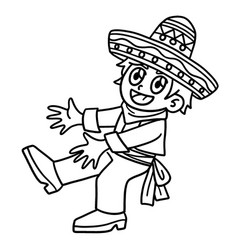 Cinco De Mayo Mexican Boy Dancing Isolated