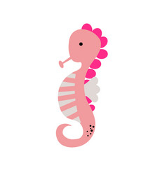 Cute Flat Style Sea Horse