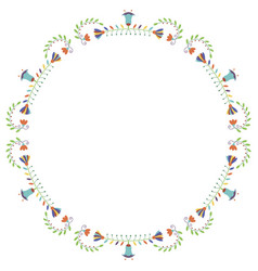 Folk Embroidery Frame Design Template For Fiesta