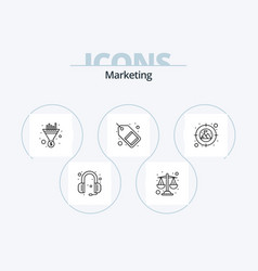 Marketing Line Icon Pack 5 Icon Design Laptop