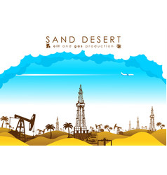 Oil And Gas Extraction In Sand Desert