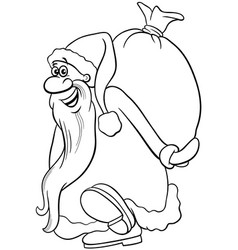 Cartoon Santa Claus Carrying Sack Of Christmas