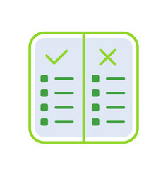 Rules Business Icon With Green Outline Style