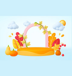 Autumn 3d Background Fall Leaves Pumpkin