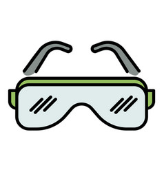 Hip Hop Glasses Icon Color Outline