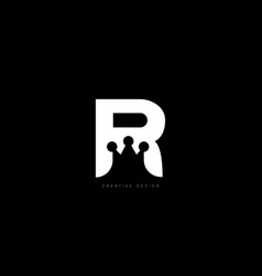 Letter R Crown Brand Negative Space Logo