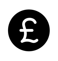 Pound Currency Coin Black Filled Icon Isolated