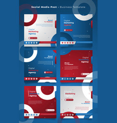 Social Media Post Template In Red Blue White