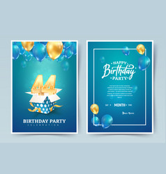 44th Years Birthday Invitation Double Card