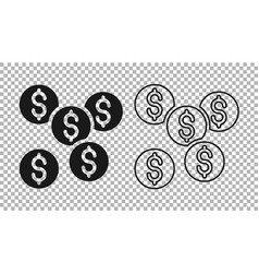 Black Dollar Symbol Icon Isolated On Transparent