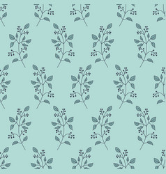 Cute Tender Green Mint Twig Seamless Pattern