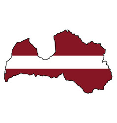 Latvia Silhouette Flag Map