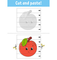 Learning Numbers 1-5 Cut And Glue Apple Character