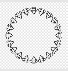 Round Diamond Frame Black Isolated Element