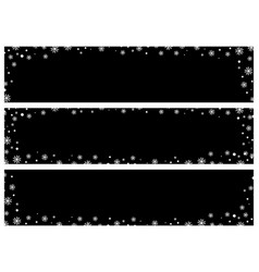 Set Of Winter Banners With Black Background