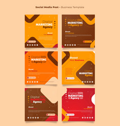 Social Media Post Template With Brown Red